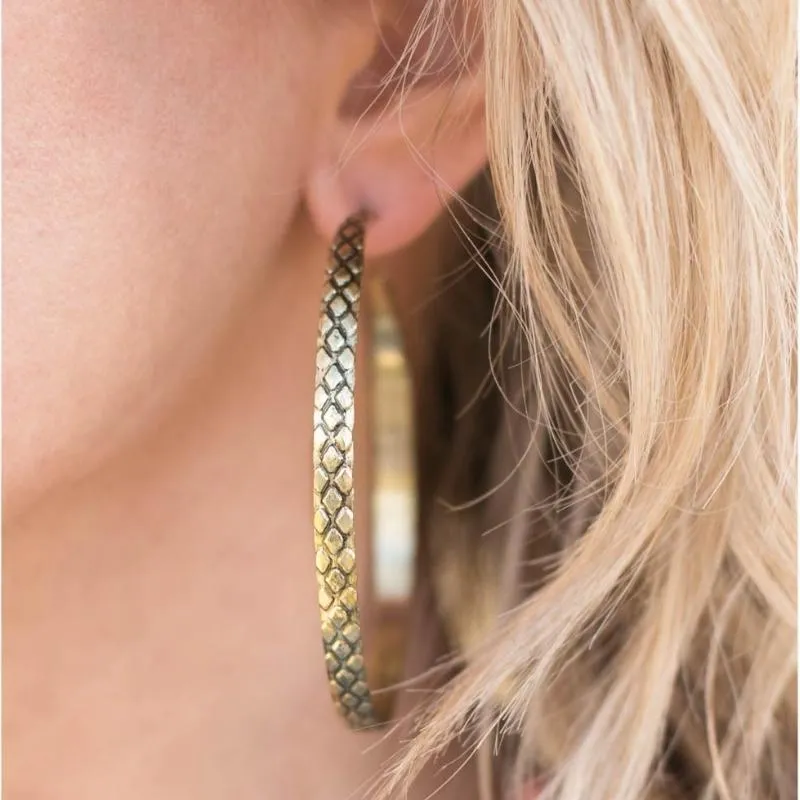 Give Me the Scoop Brass Hoop Earrings