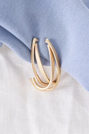 Gold Double Hook Earrings