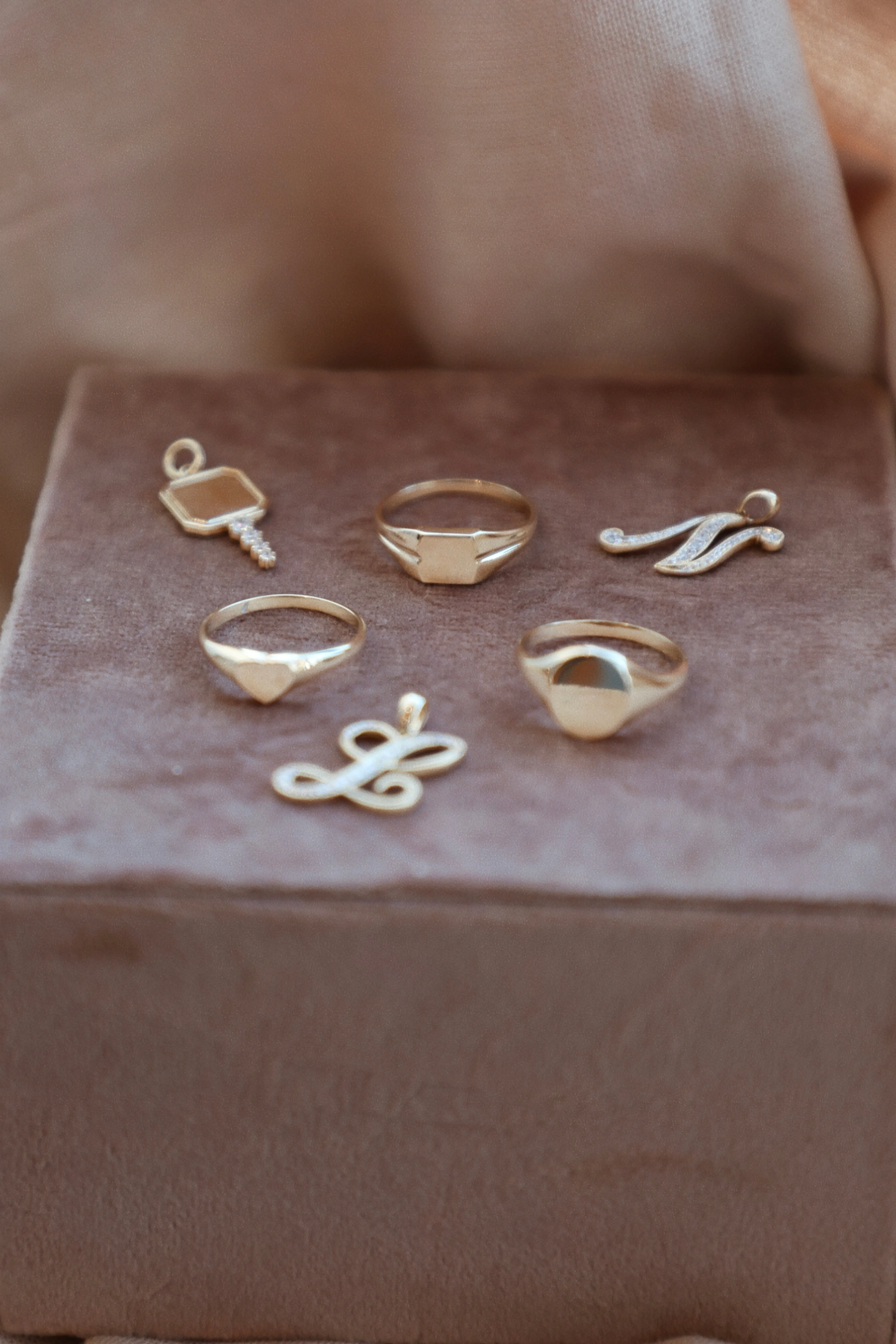 Gold Heart Shaped Signet Ring