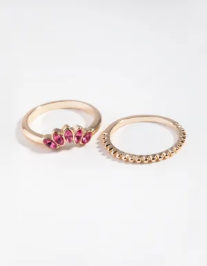 Gold Pink 2-Stack Ring