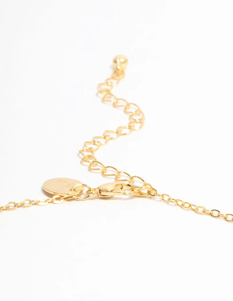 Gold Plated Rings Pendant Necklace