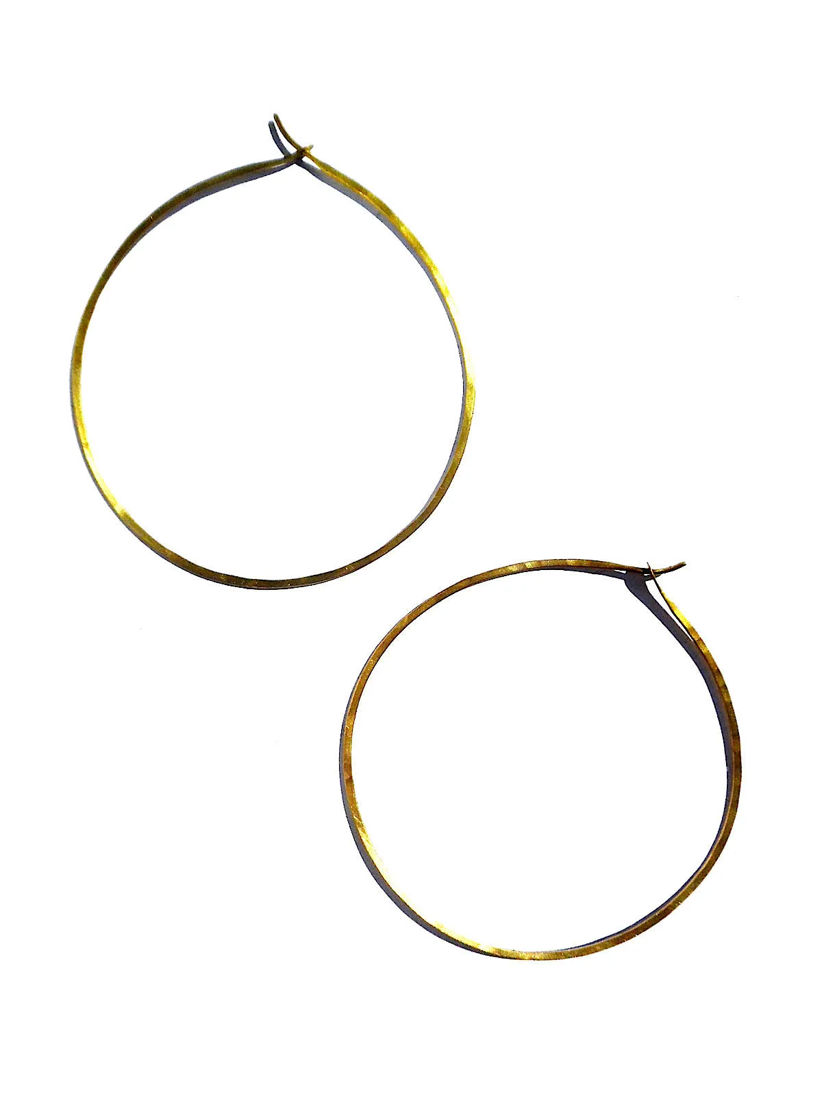 Hoop Earrings Extra Large Gold On Brass