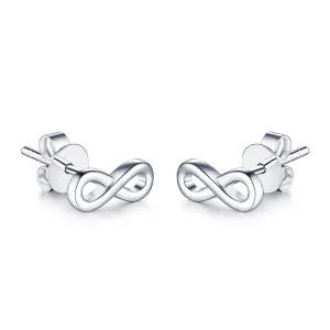 Infinity Earrings in 18K White Gold Studs