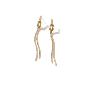 John Hardy Classic Chain Manah Drop Earrings in 14K Yellow Gold