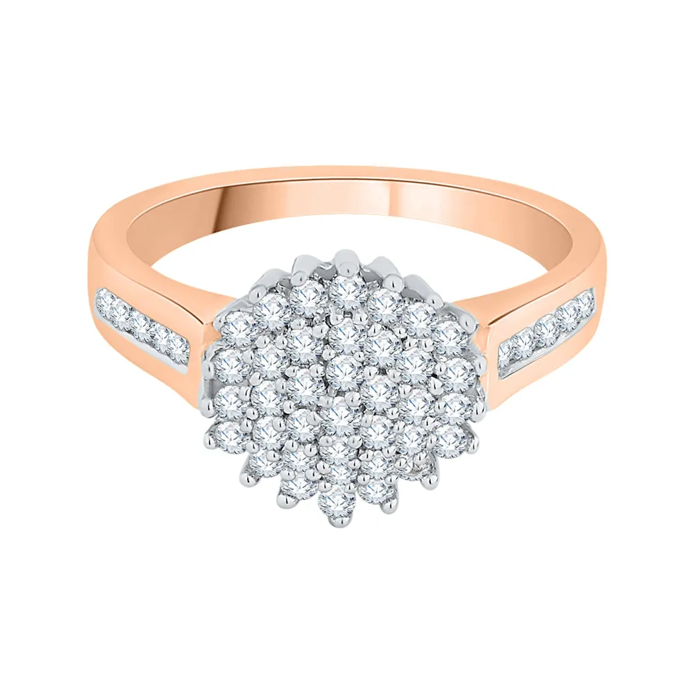 KATARINA 1/2 cttw Prong Set Cluster Diamond Floral Ring