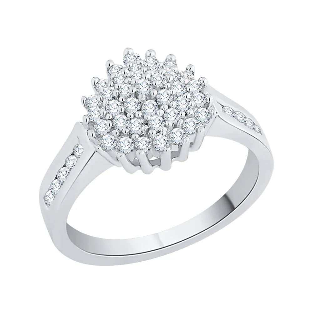 KATARINA 1/2 cttw Prong Set Cluster Diamond Floral Ring