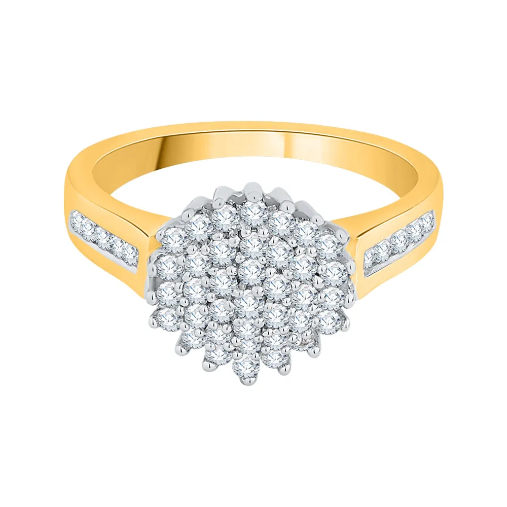 KATARINA 1/2 cttw Prong Set Cluster Diamond Floral Ring