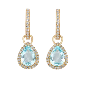 Kiki McDonough Grace Pear Blue Topaz and Diamond Earrings