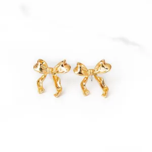 Large Gold Bow Studs