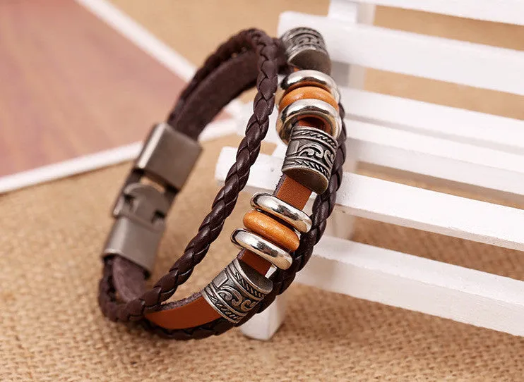 Leather Bracelets New Women's Trendy Bracelets Elegant Leather Bracelets Brown Charm Bracelets