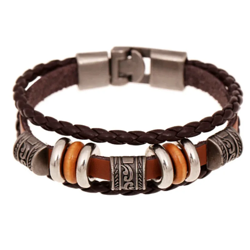 Leather Bracelets New Women's Trendy Bracelets Elegant Leather Bracelets Brown Charm Bracelets