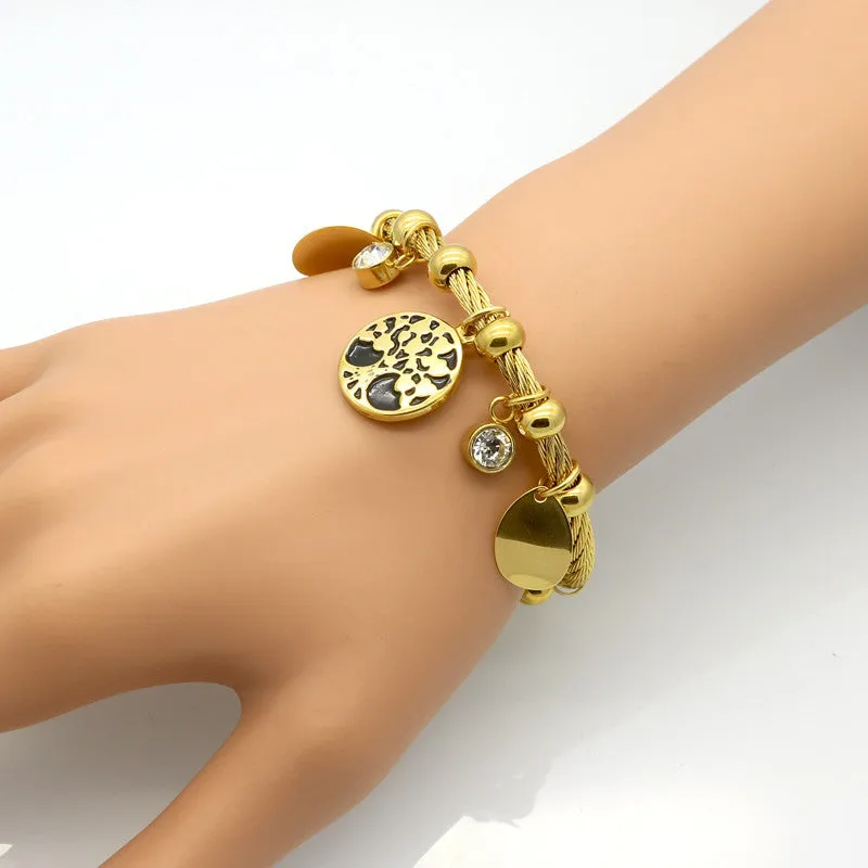 Life Tree Bracelet Charm Tree Resin cabochon Crystal Bracelet 18K Gold Bracelets & Bangles Fashion Women Jewelry