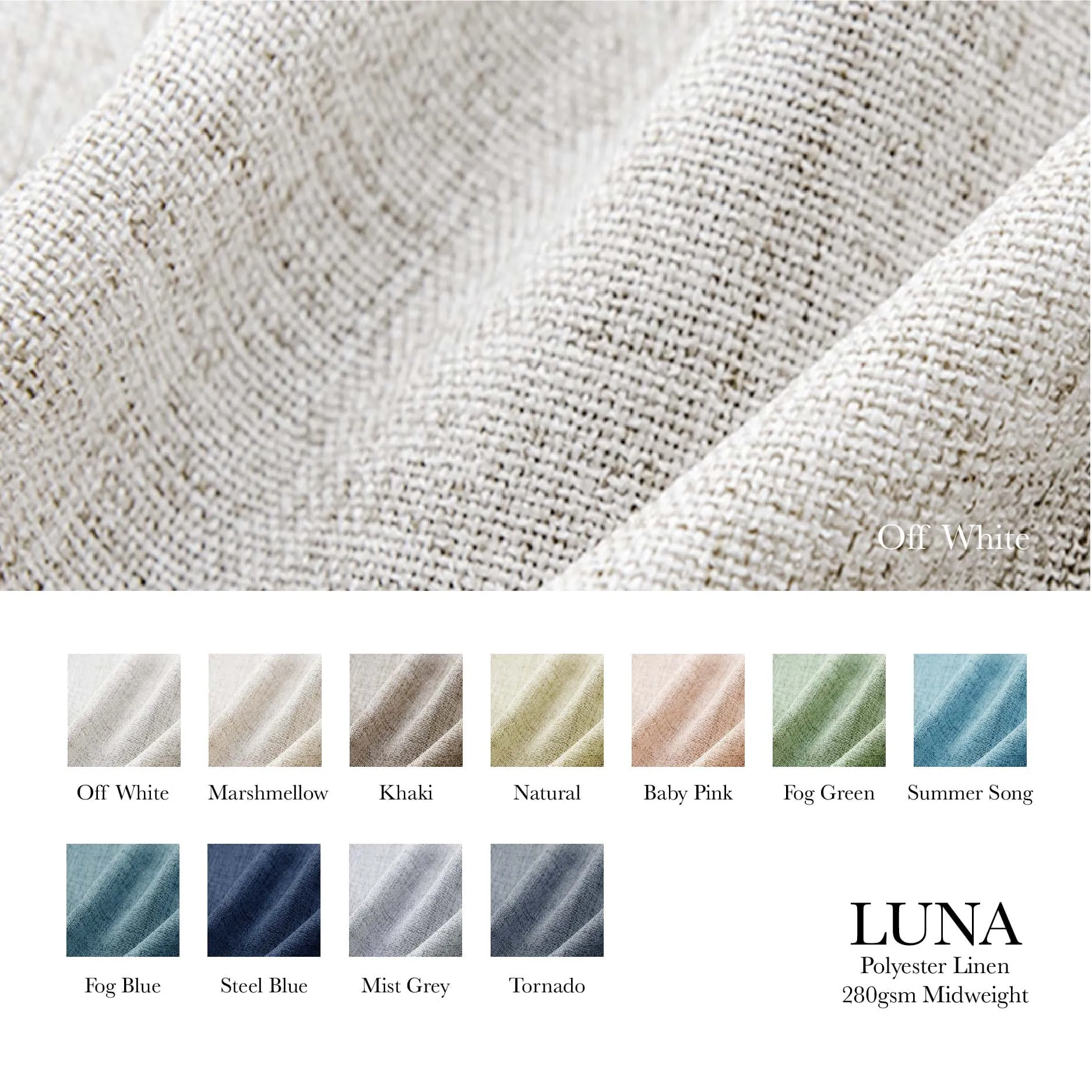 Luna Linen Curtain Pinch Pleat | Natural Touch