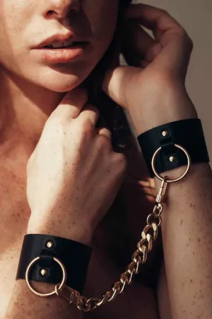 Maze Vegan Leather Wide Handcuffs