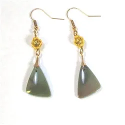 Mexican Jasper Gemstone & Gold Drop Earrings