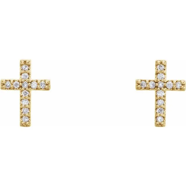 Mini Diamond Cross Studs