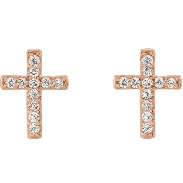 Mini Diamond Cross Studs