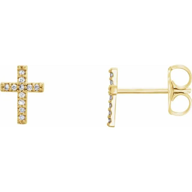 Mini Diamond Cross Studs