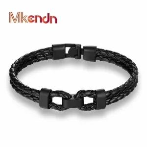 MKENDN High quality Retro Bracelets Fashion Jewelry Leather Bracelet Men Wristband Bracelets For Women Best Gift Pulsera