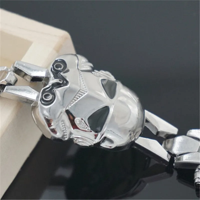 Movie Star Wars Silver Alloy Bracelet Storm trooper Mask Metal Bangle