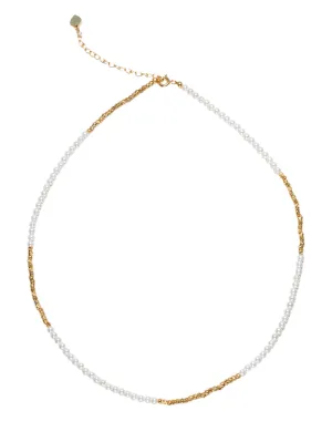 MUKTANK Crushed Gold Crescent Necklace