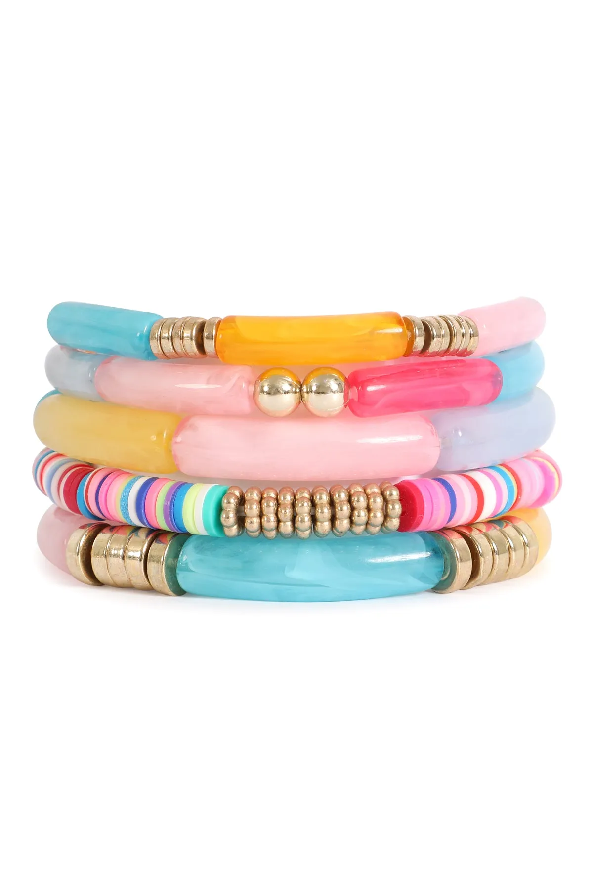 MULTI LAYER TUBULAR, CCB, FIMO VERSATILE STRETCH BRACELET