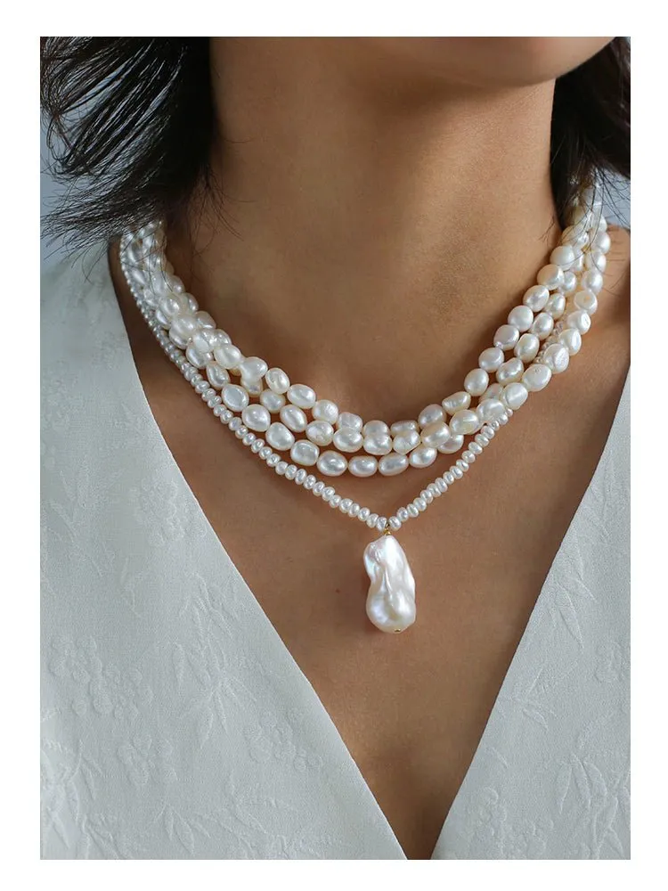 Multilayer Steamed Bun Pearl Necklaces