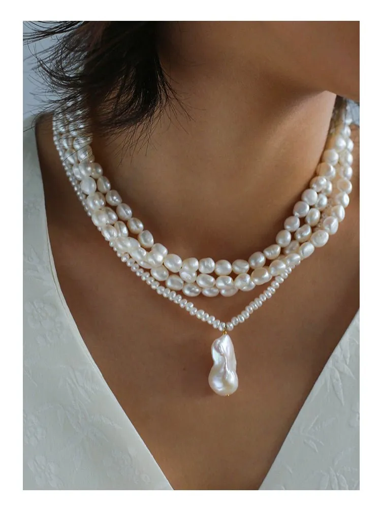 Multilayer Steamed Bun Pearl Necklaces