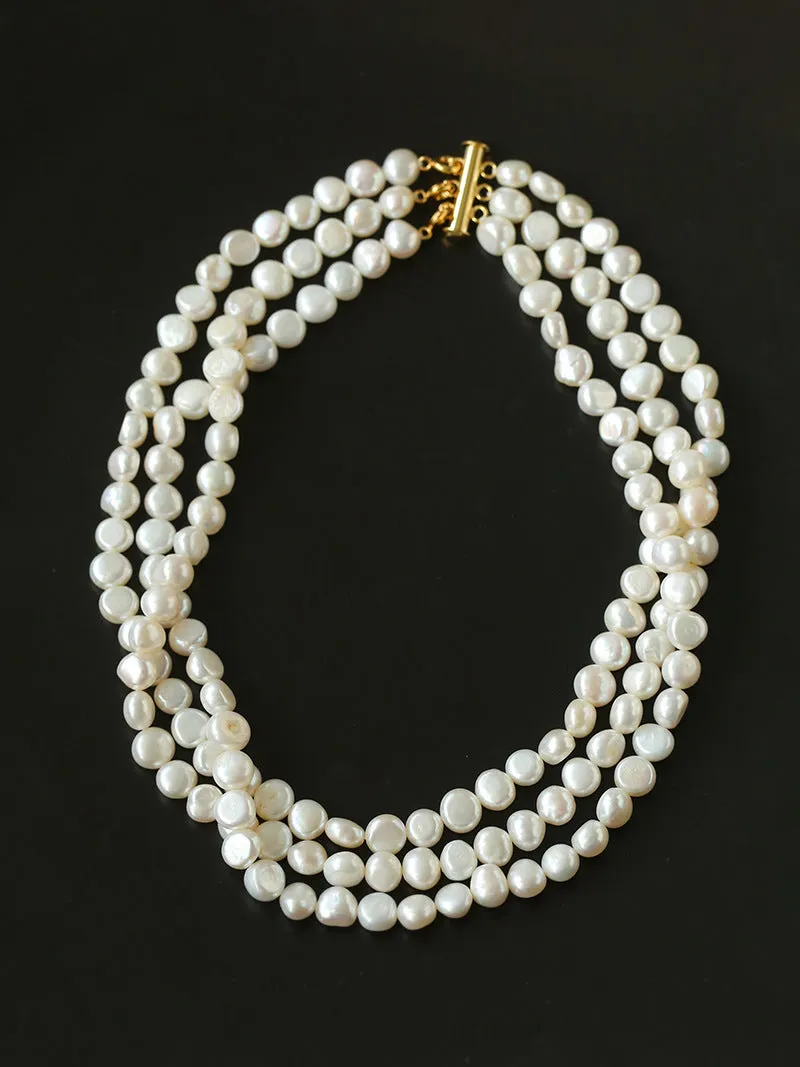 Multilayer Steamed Bun Pearl Necklaces