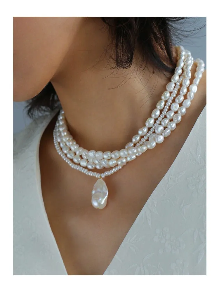 Multilayer Steamed Bun Pearl Necklaces