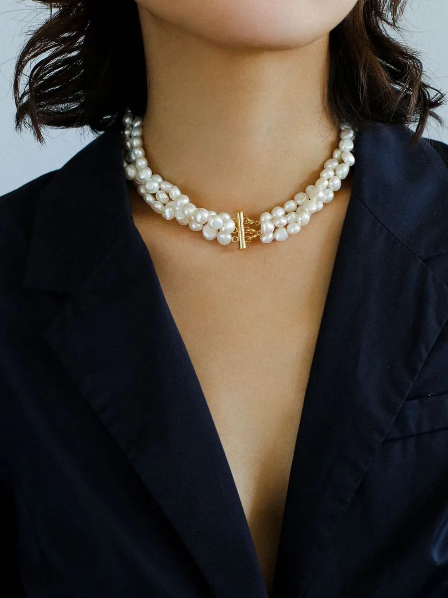 Multilayer Steamed Bun Pearl Necklaces