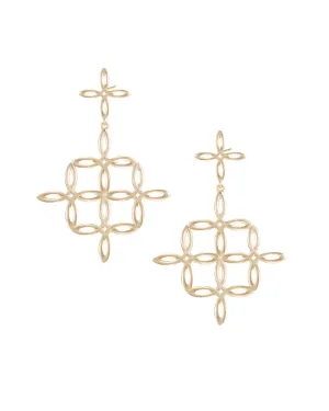 Natalie Wood - She's Classic Cross Statement Earrings in Gold