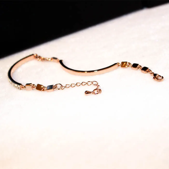 New delicate crystal rose gold plated bracelet women bijoux fashion jewelry bracelets & bangles love gift fine quality