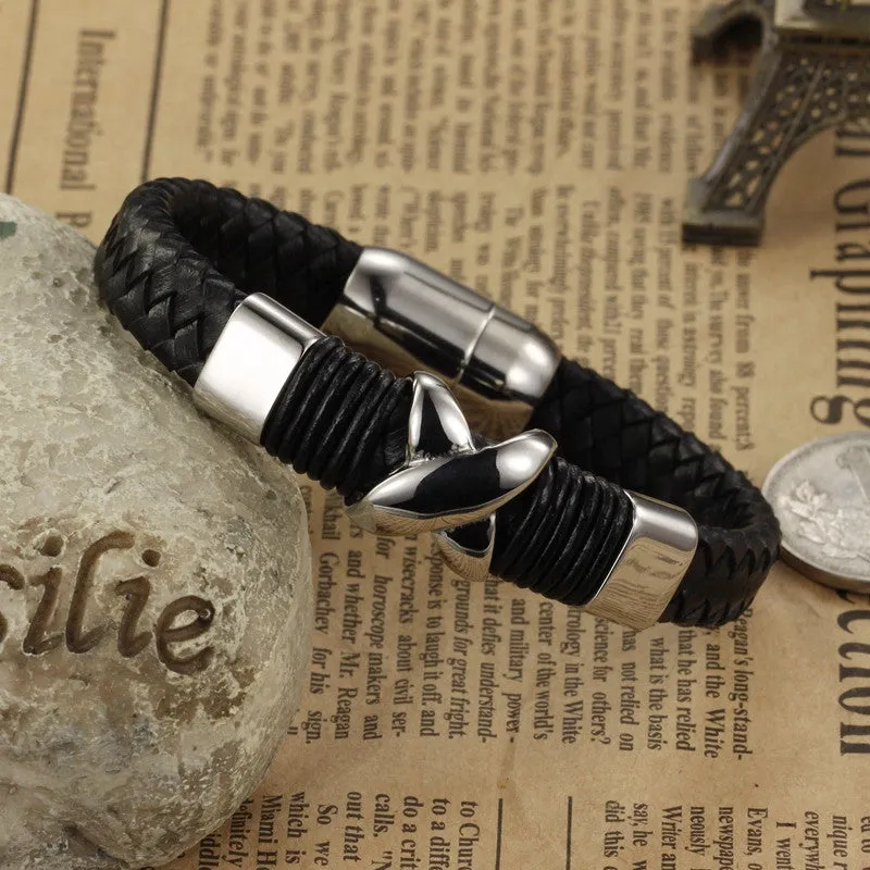 New fashion fine jewelry hot sale men's bracelets genuine leather bracelet vintage creative accessories