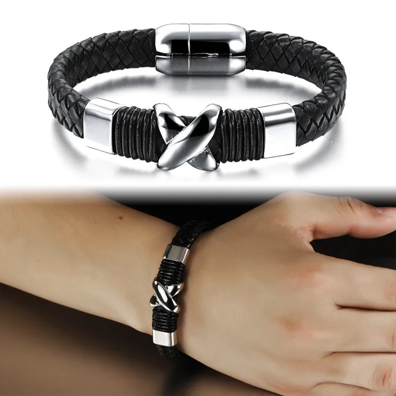 New fashion fine jewelry hot sale men's bracelets genuine leather bracelet vintage creative accessories