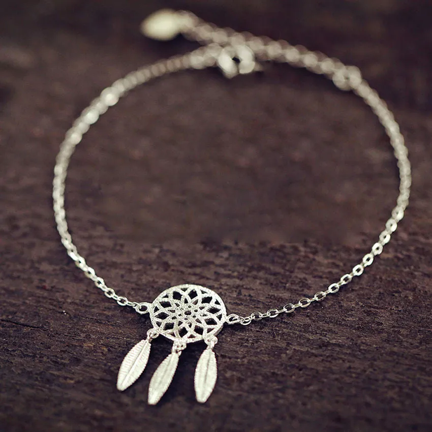 New Fashion Silver Color Dreamcatcher Charm Bracelets For Women Dream Catcher Jewelry