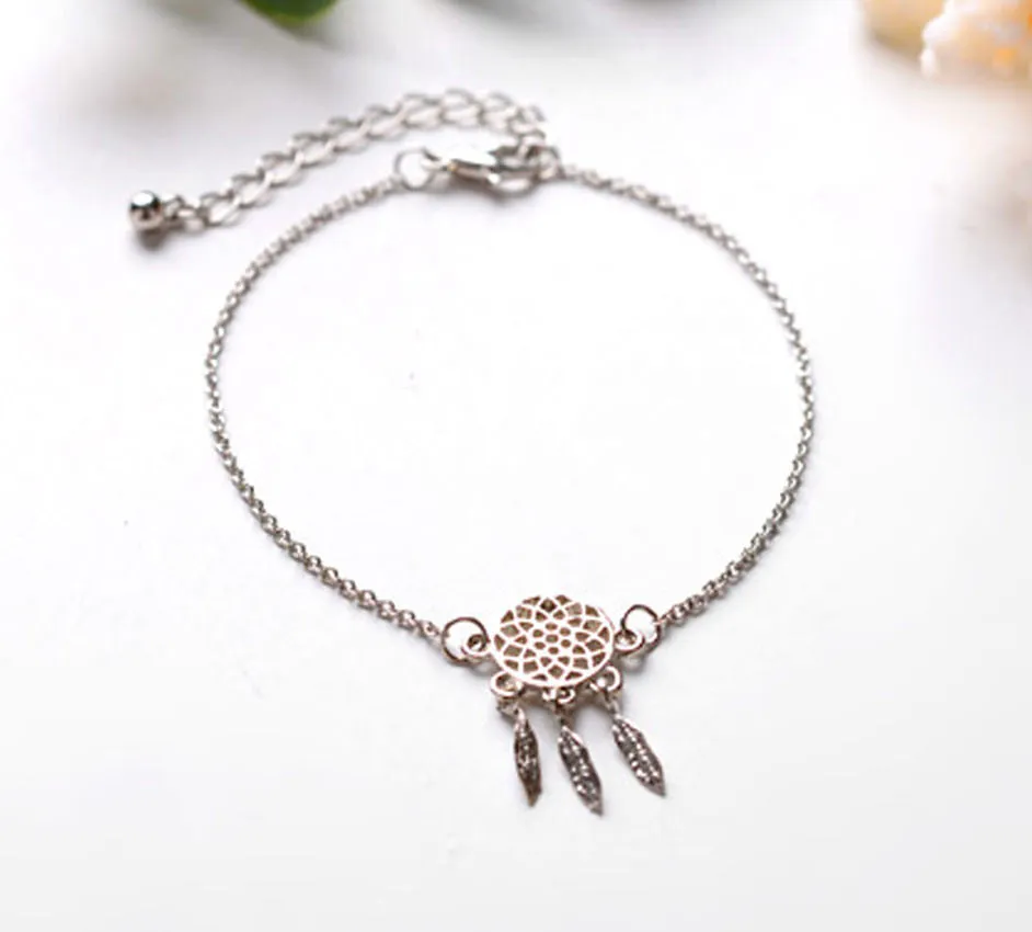 New Fashion Silver Color Dreamcatcher Charm Bracelets For Women Dream Catcher Jewelry