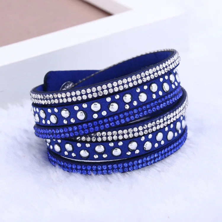 New foreign Aliexpress sell fashion and personality, selling leather hot drilling and multilayer bracelet