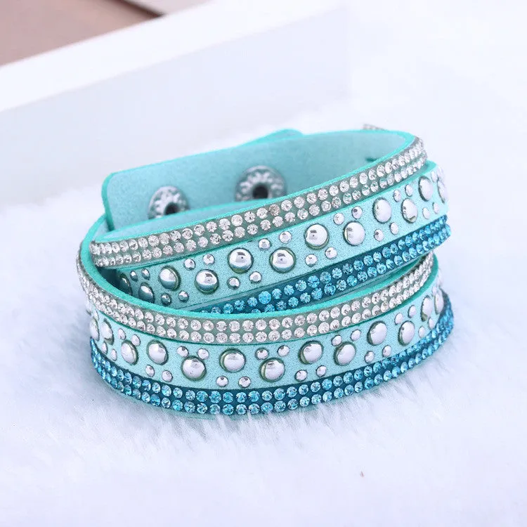 New foreign Aliexpress sell fashion and personality, selling leather hot drilling and multilayer bracelet