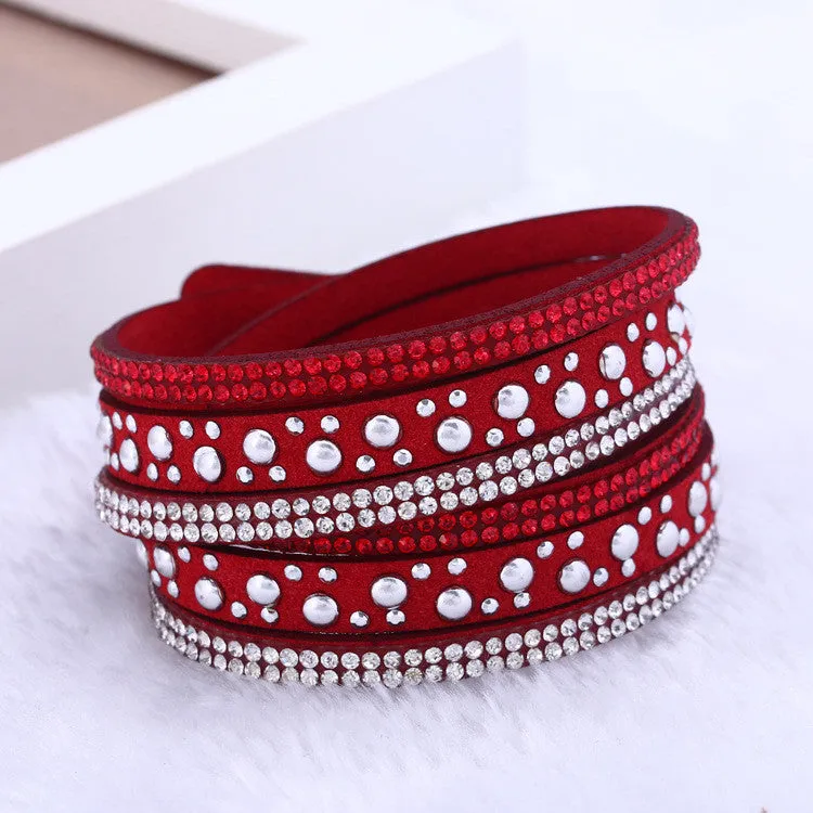 New foreign Aliexpress sell fashion and personality, selling leather hot drilling and multilayer bracelet