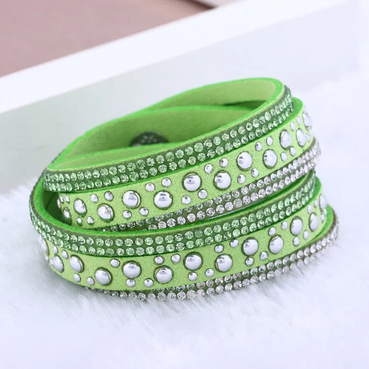 New foreign Aliexpress sell fashion and personality, selling leather hot drilling and multilayer bracelet