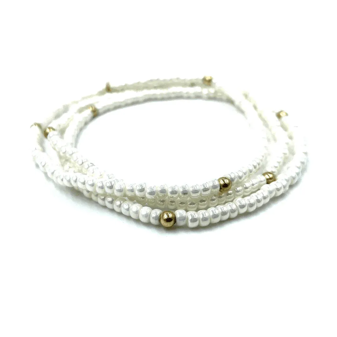 OG Classic Bracelet Stack in Pearl   Gold (WaterProof)