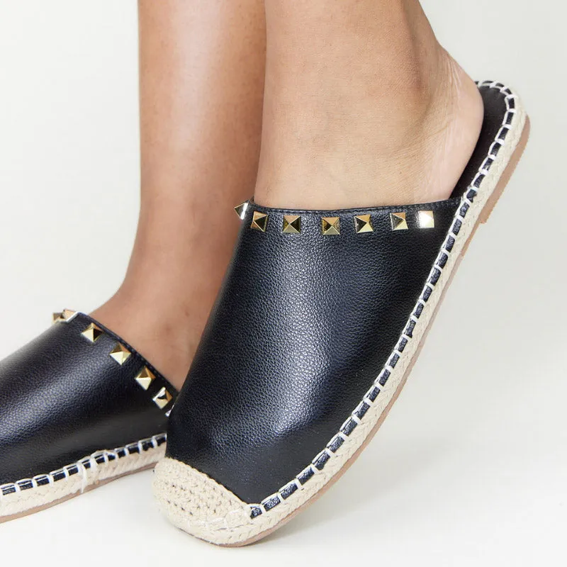 Paloma Stud Mule in Black