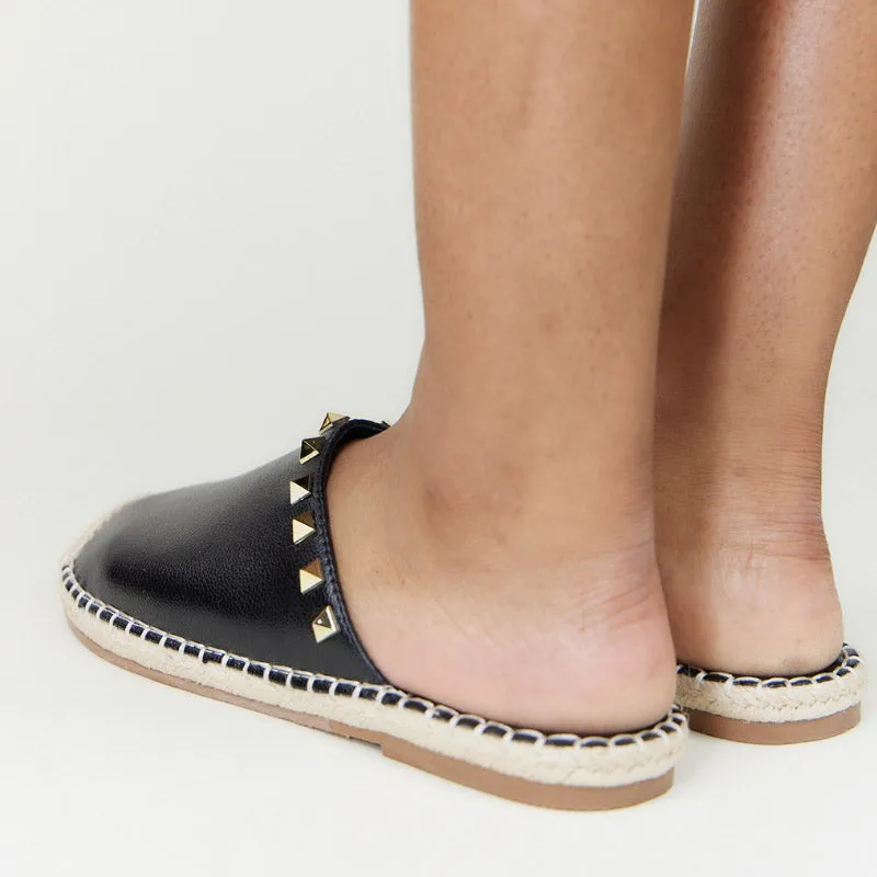 Paloma Stud Mule in Black