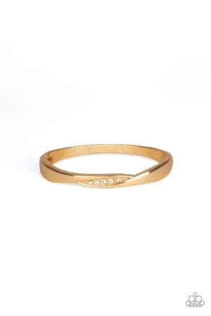 Paparazzi Bracelet ~ Glittering Grit - Gold