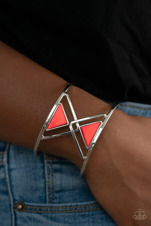 Paparazzi Bracelet ~ Pyramid Palace - Red