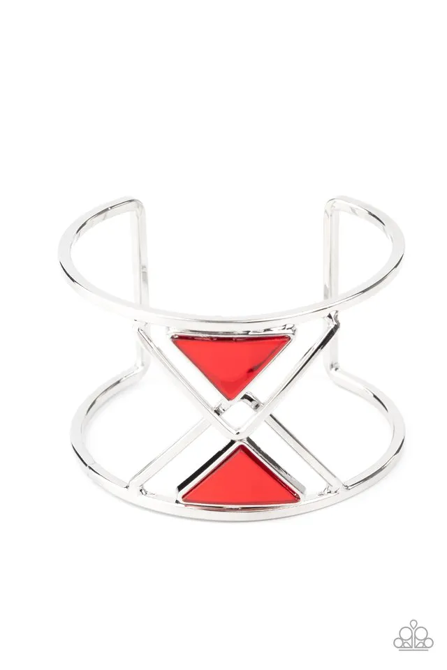 Paparazzi Bracelet ~ Pyramid Palace - Red