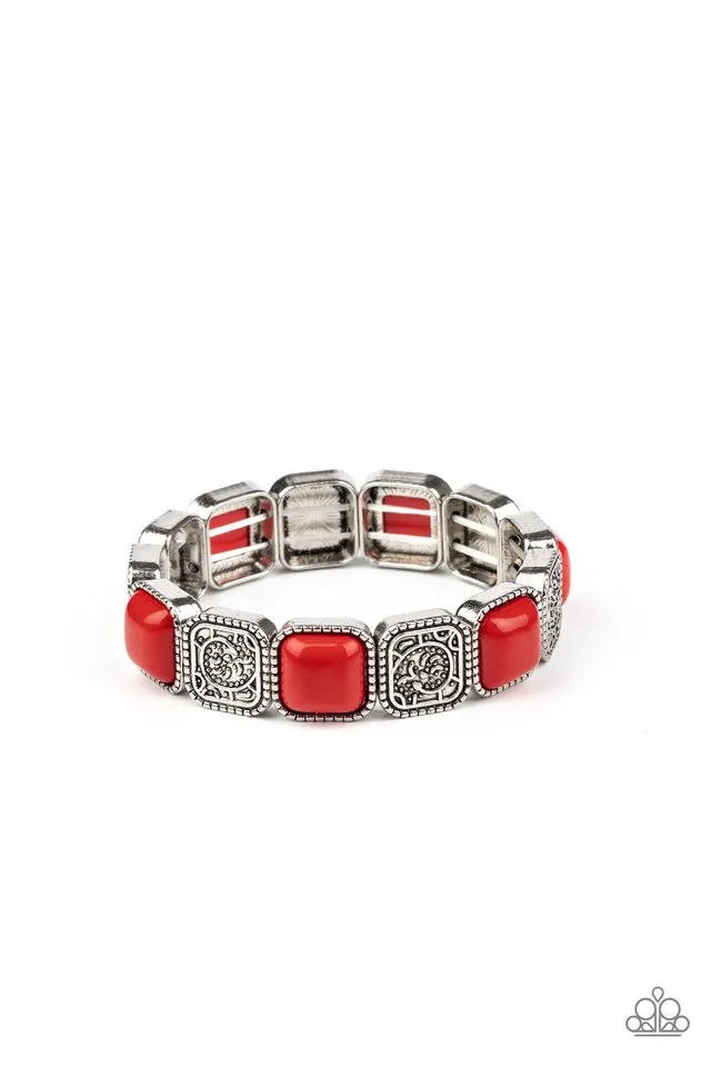 Paparazzi Bracelet ~ Trendy Tease - Red