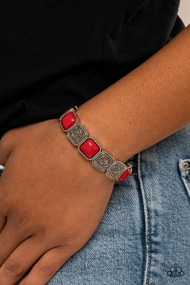 Paparazzi Bracelet ~ Trendy Tease - Red