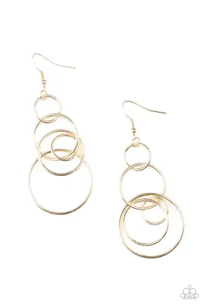 Paparazzi Earring ~ Chic Circles - Gold